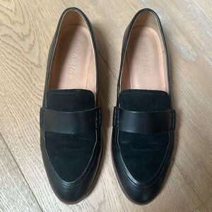 Madewell Black leather and suede loafers